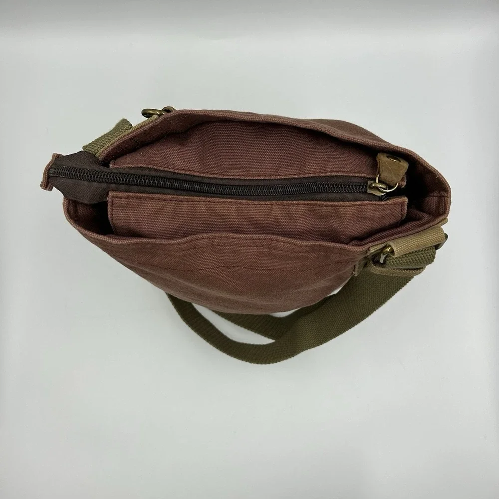 CHALA Patch Crossbody Shoulder Messenger Bag Handbag Purse Olive Khaki Plum EUC‎ - Picture 15 of 16